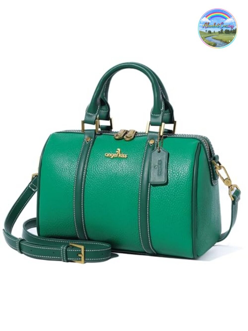 Vegan Leather Barrel Satchel Bag Top Handle Crossbody Purse